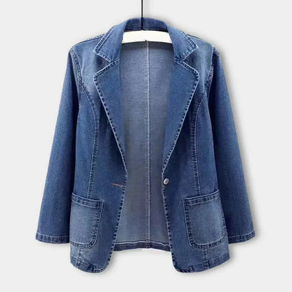 Slim Fit Dark Blue Denim Jacket