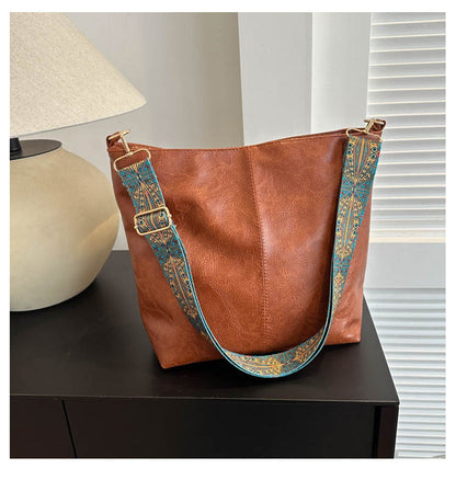 Eco Friendly Leather Embroidered Tote Bag - Vossary