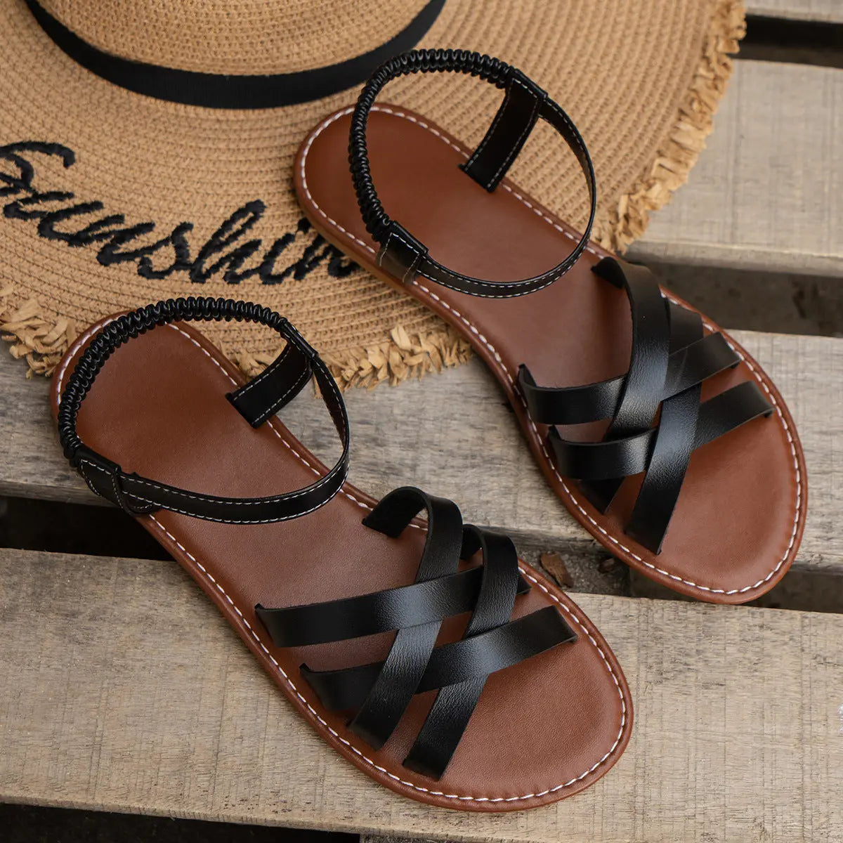 Comfortable Cross Strap Women's Sandals Everyday Shoe