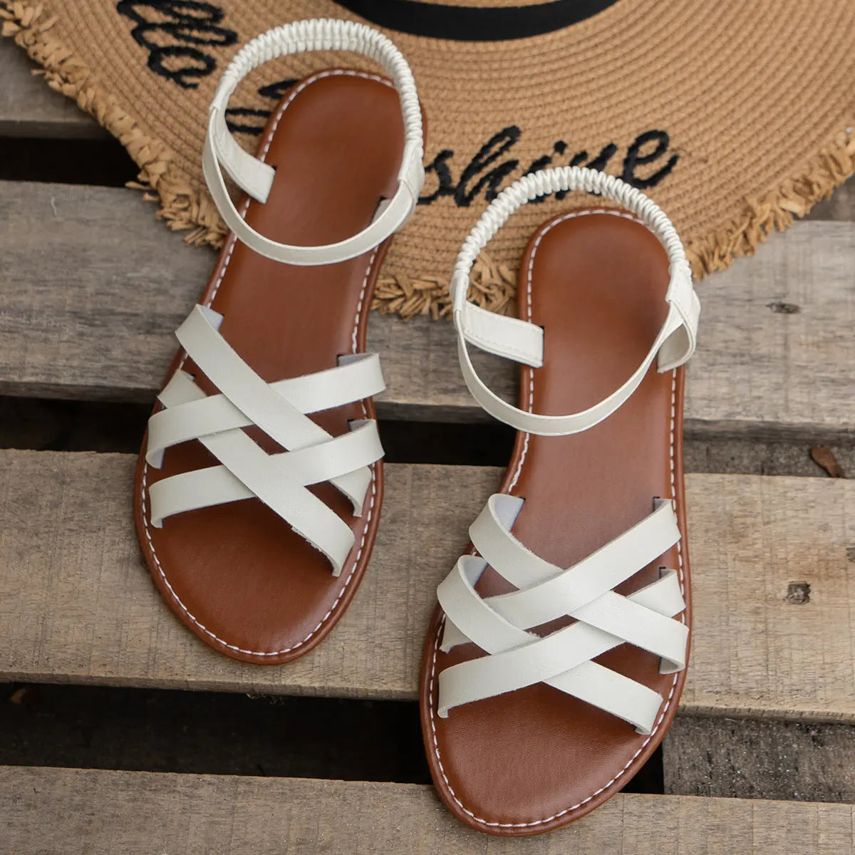 Comfortable Cross Strap Women's Sandals Everyday Shoe