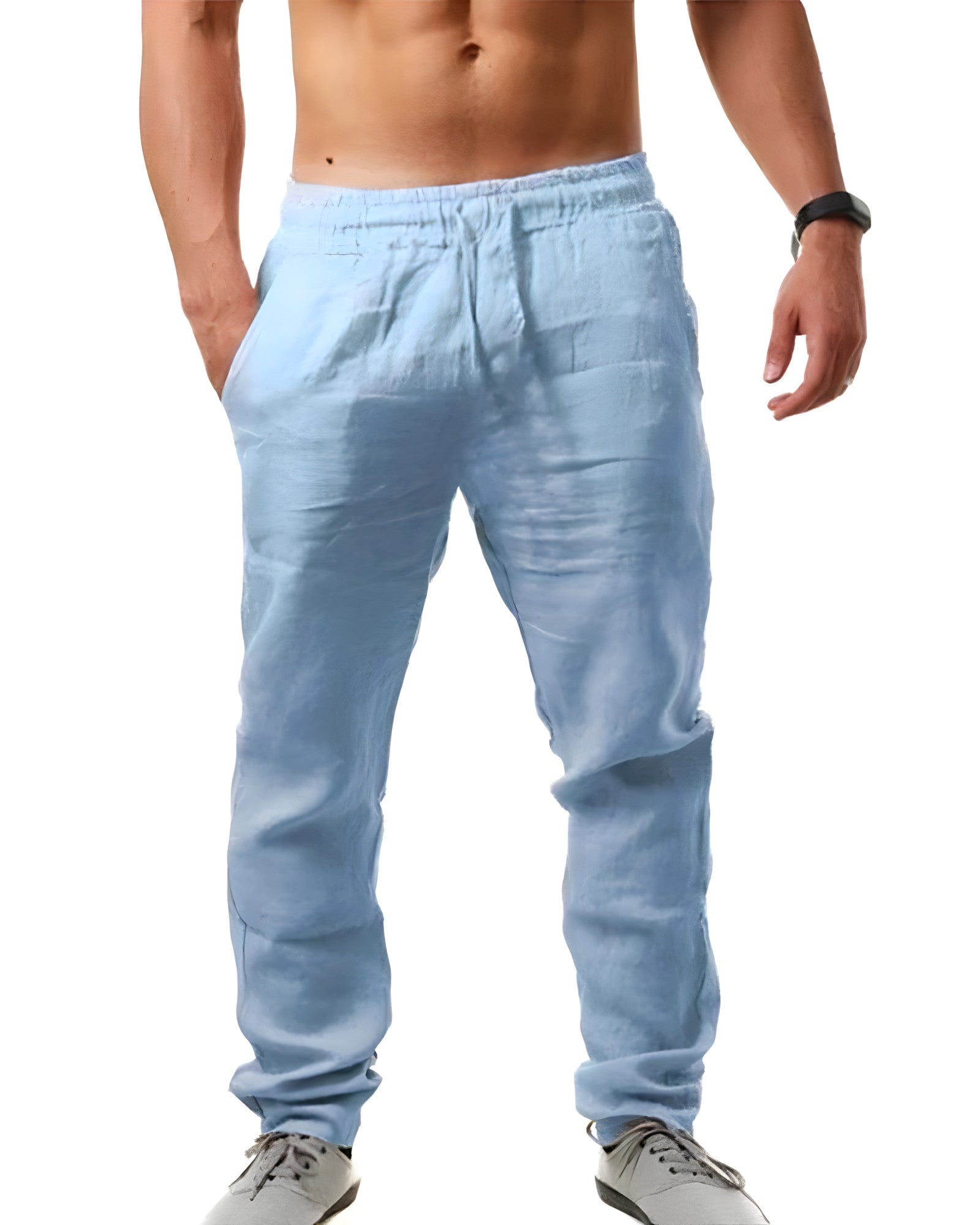 Comfortable Linen Blend Casual Pants for Men - Luxicro