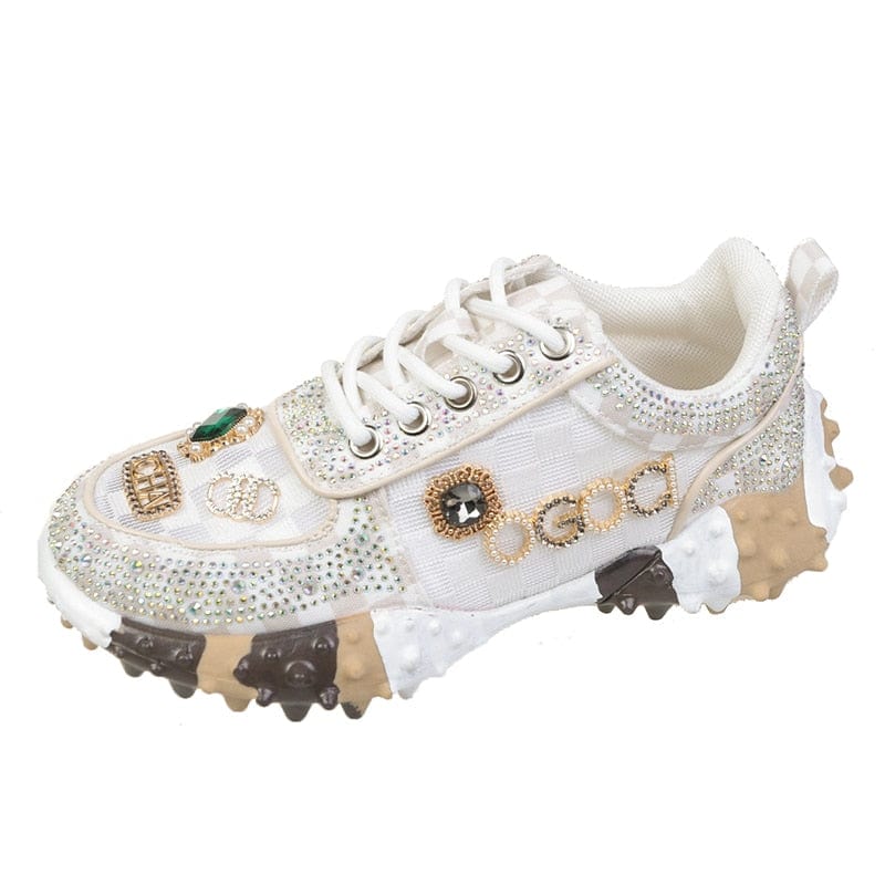 Comfortable Women's Slip On Sneakers Diamond Pattern