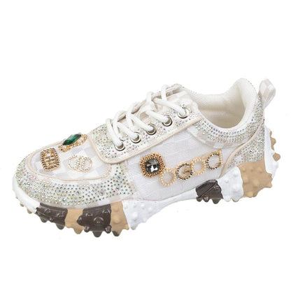 Comfortable Women's Slip On Sneakers Diamond Pattern