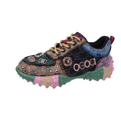 Comfortable Women's Slip On Sneakers Diamond Pattern