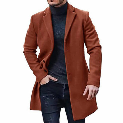 Slim Fit Men's Wool Overcoat