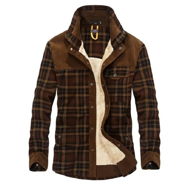 Warm Plaid Fleece Jacket - EasyApparels