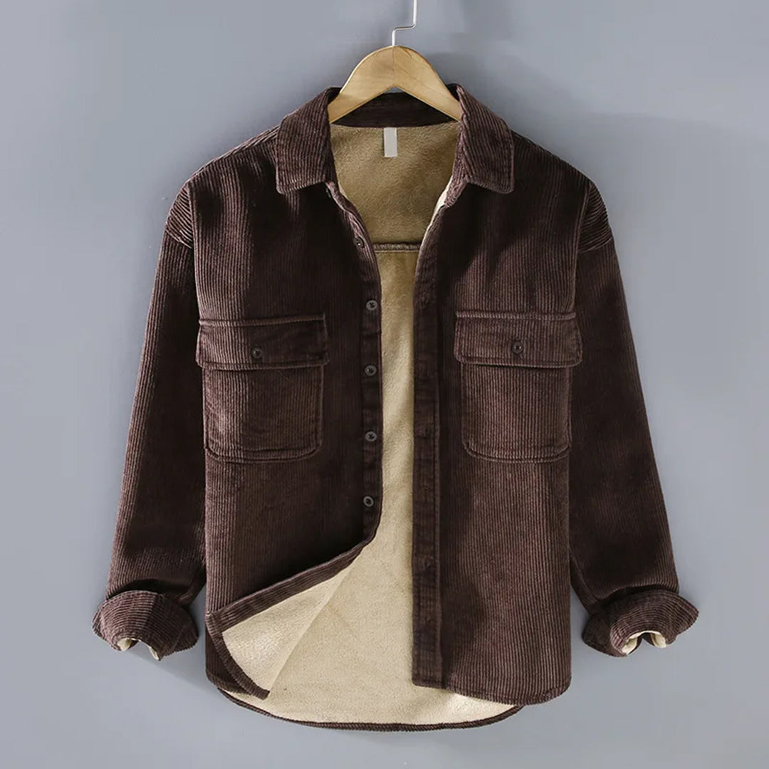 Rugged Corduroy Shirt Jacket for Men