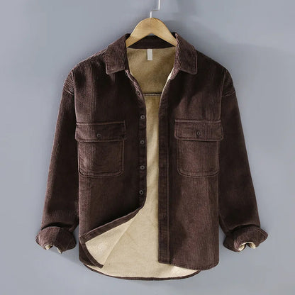 Rugged Corduroy Shirt Jacket for Men