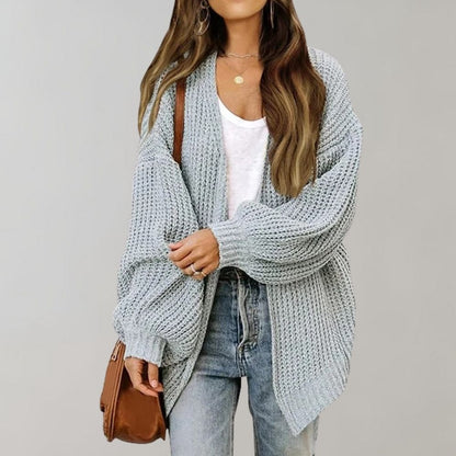 Soft Oversized Knit Open Front Women's Cardigan