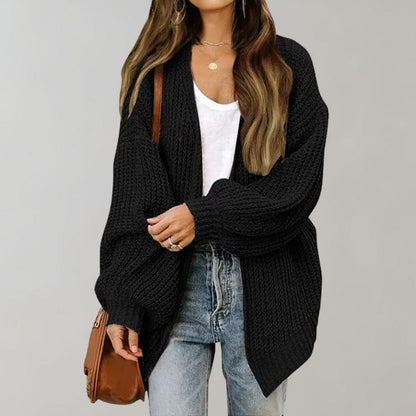 Soft Oversized Knit Open Front Women's Cardigan - Vossary