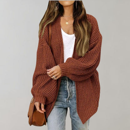 Soft Oversized Knit Open Front Women's Cardigan