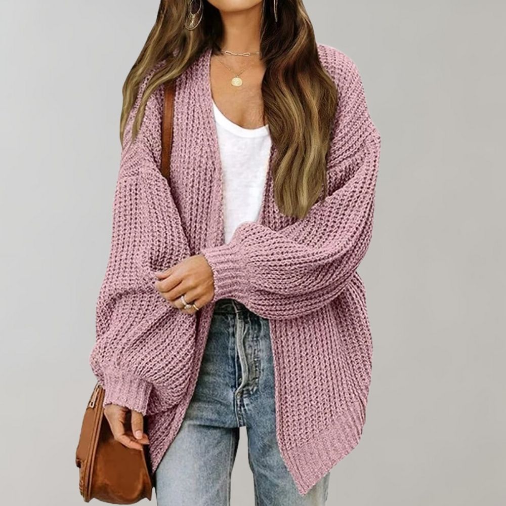 Soft Oversized Knit Open Front Women's Cardigan