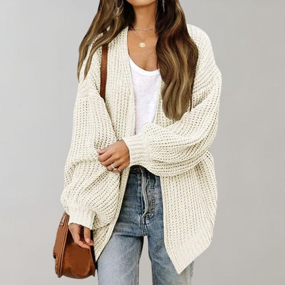 Soft Oversized Knit Open Front Women's Cardigan