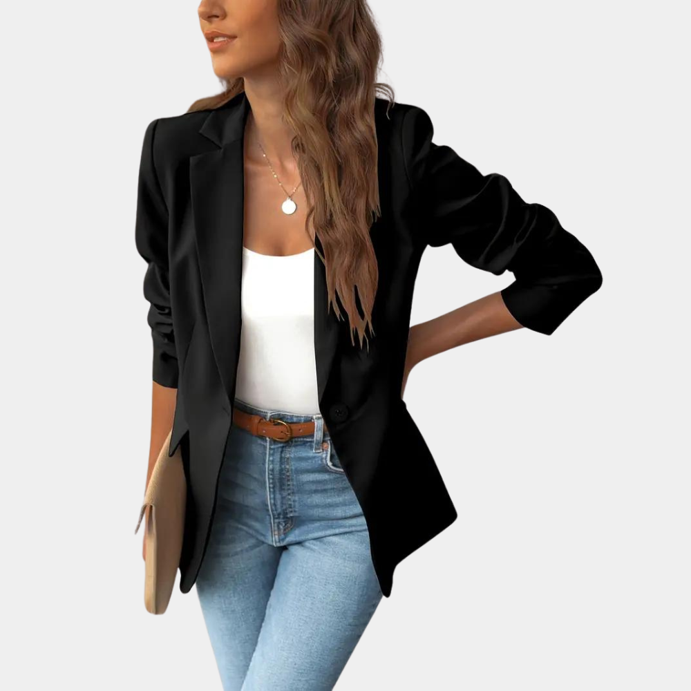 Slim Fit Single Button Women's Blazer - EasyApparels