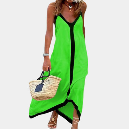 Flowy V-Neck Summer Maxi Dress