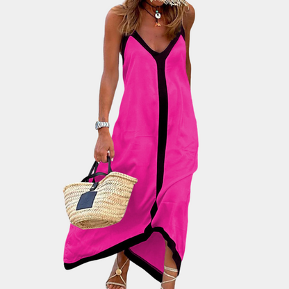 Flowy V-Neck Summer Maxi Dress