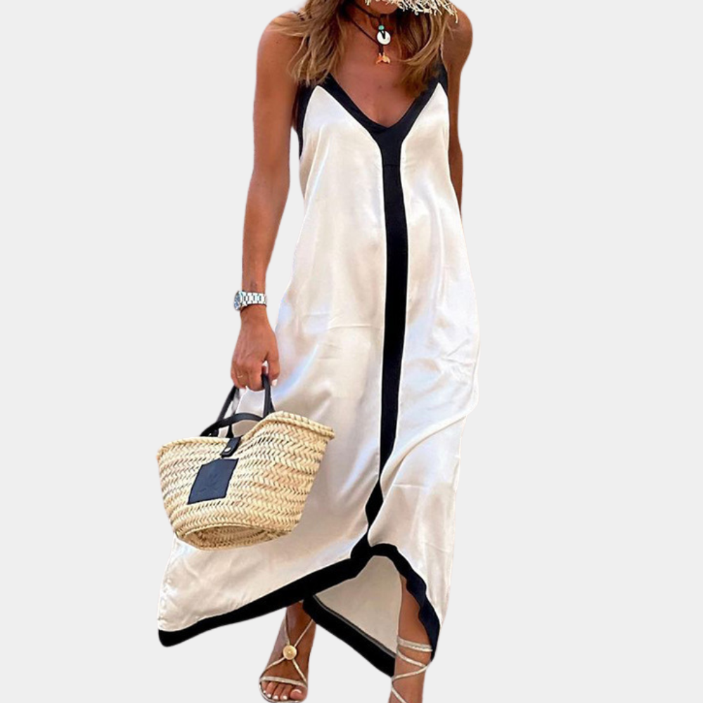 Flowy V-Neck Summer Maxi Dress - EasyApparels