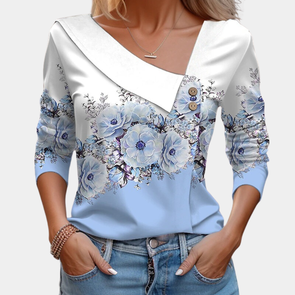 Relaxed Fit Polka Dot Women's Blouse Long Sleeve