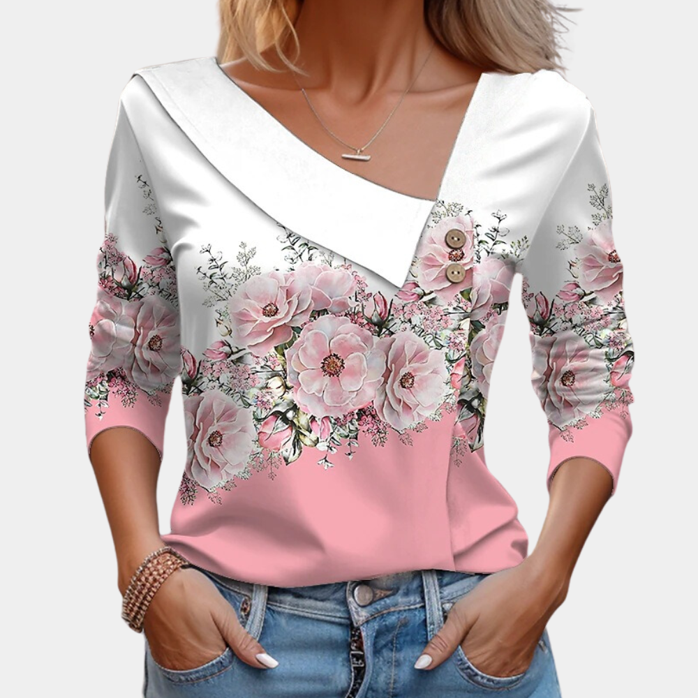 Relaxed Fit Polka Dot Women's Blouse Long Sleeve