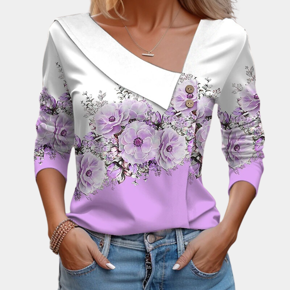 Relaxed Fit Polka Dot Women's Blouse Long Sleeve