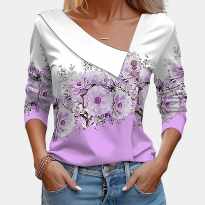 Relaxed Fit Polka Dot Women's Blouse Long Sleeve