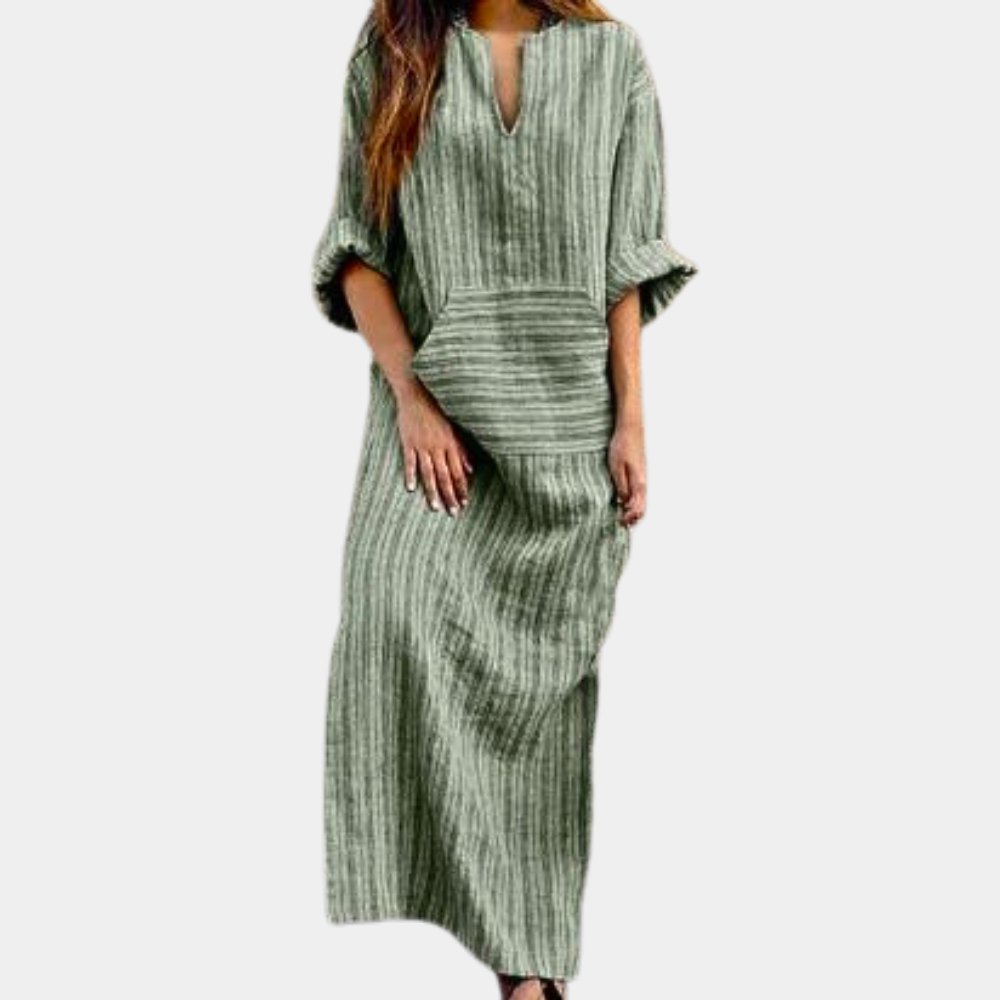 Flowy Maxi V Neck Women's Dress