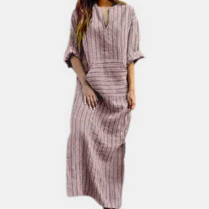 Flowy Maxi V Neck Women's Dress
