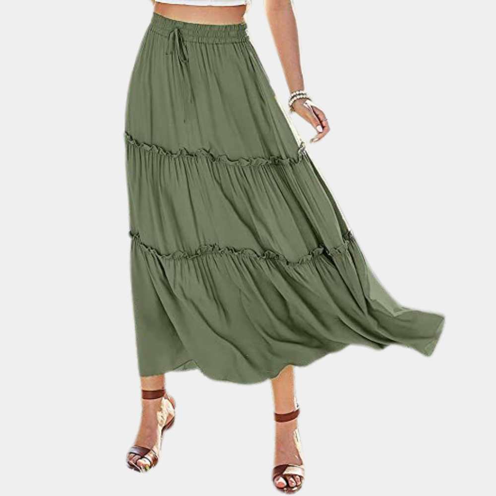 Flowy Maxi Skirt for Women - Comfortable Elastic Waist - EasyApparels