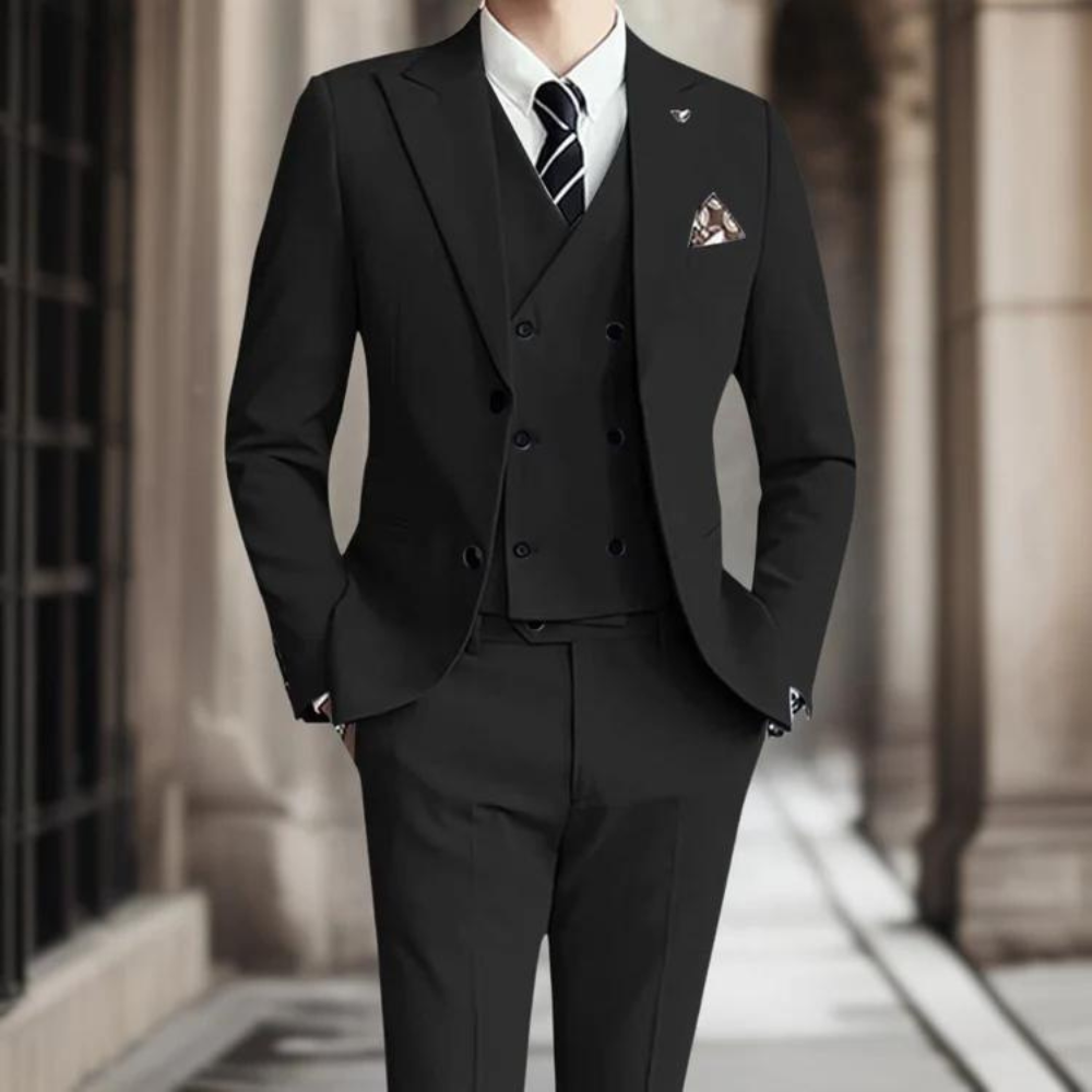 Men's Slim Fit Double Breasted Wool Blazer