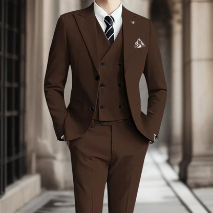 Men's Slim Fit Double Breasted Wool Blazer