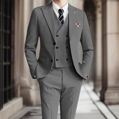 Men's Slim Fit Double Breasted Wool Blazer - EasyApparels