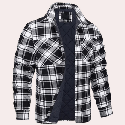 Casual Quilted Flannel Shirt Jacket