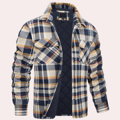 Casual Quilted Flannel Shirt Jacket - EasyApparels