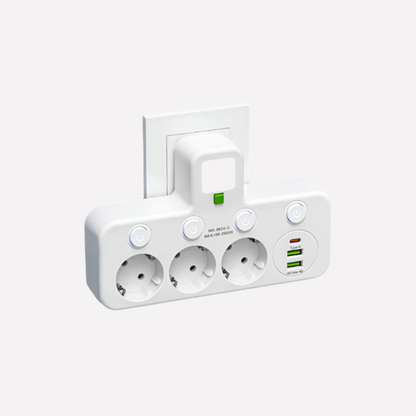 Versatile Surge Protector with USB and Type C Ports