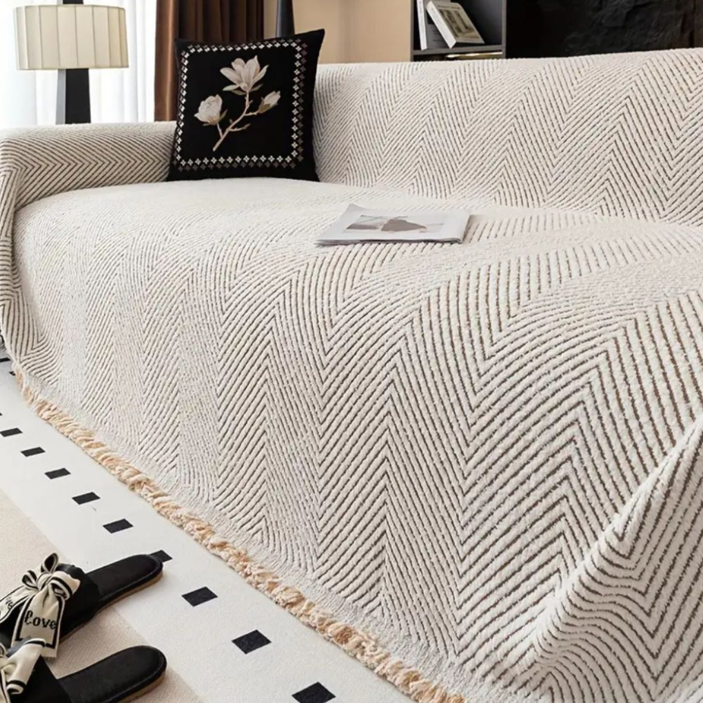 Stylish Herringbone Sofa Slipcover