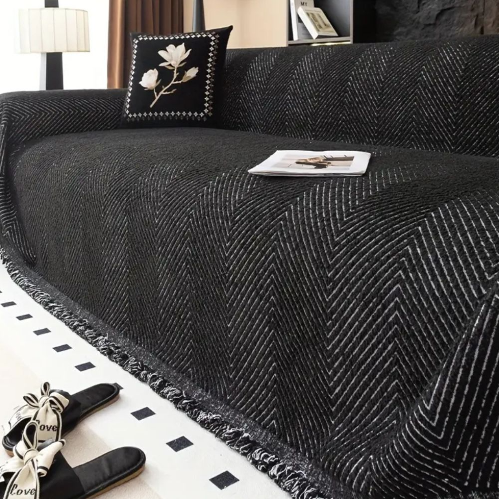 Stylish Herringbone Sofa Slipcover - Vossary