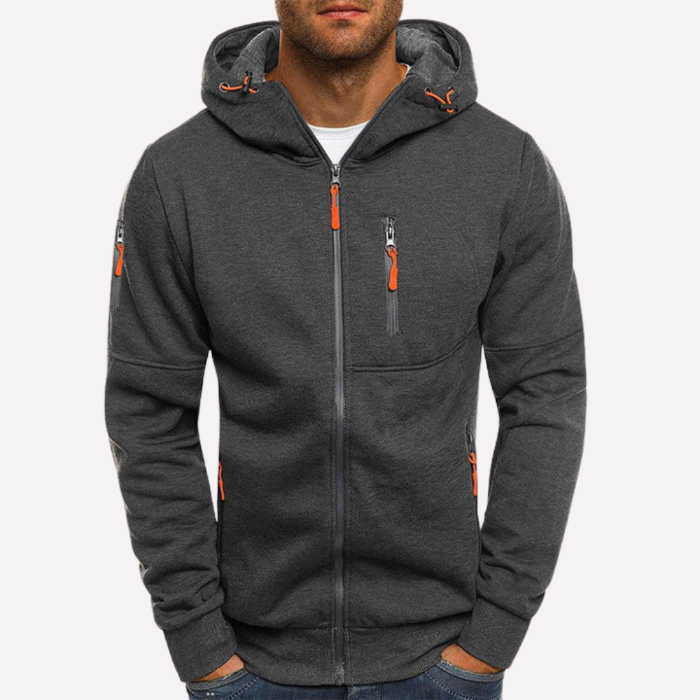 Fashionable Zip Up Hoodie Jacket - Vossary