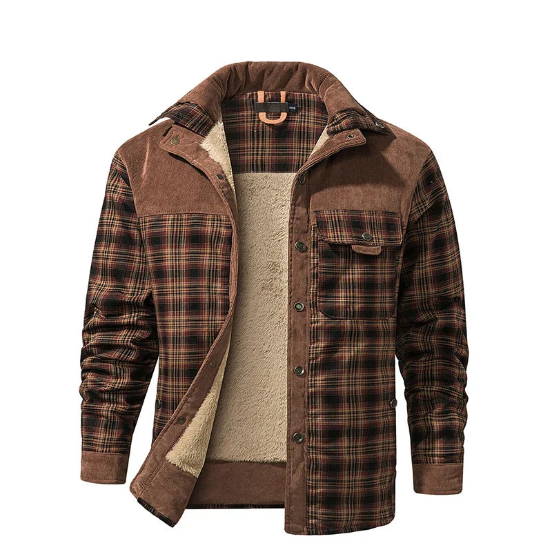 Casual Plaid Flannel Shirt Jacket - EasyApparels