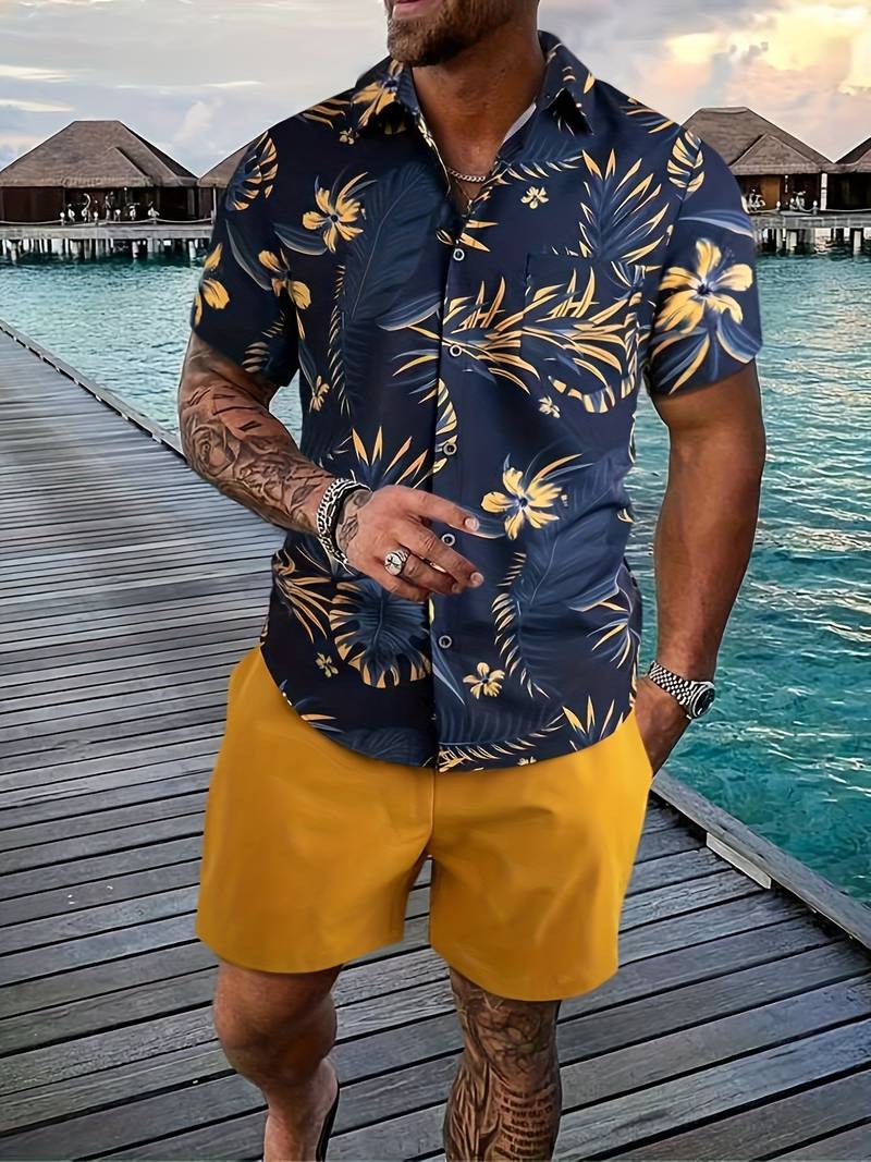 Casual Short Sleeve Floral Summer Shirt - EasyApparels