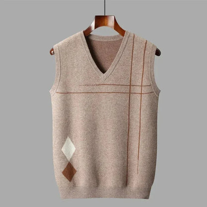 Merino Wool Crew Neck Sweater Vest - EasyApparels