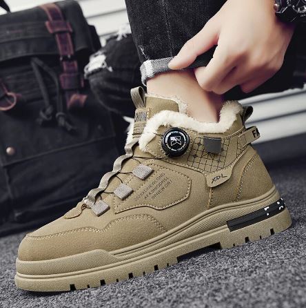 Warm Insulated Men's Ankle Boots - Waterproof Shearling Boots - Luxicro