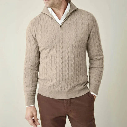 Warm Cable Knit Quarter Zip Jumper