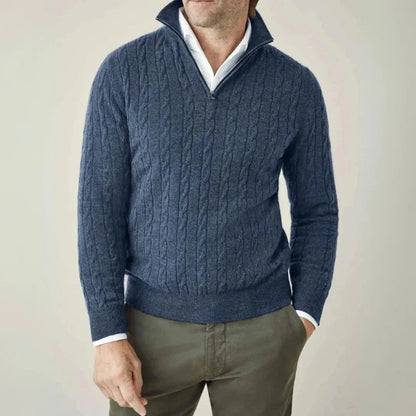 Warm Cable Knit Quarter Zip Jumper