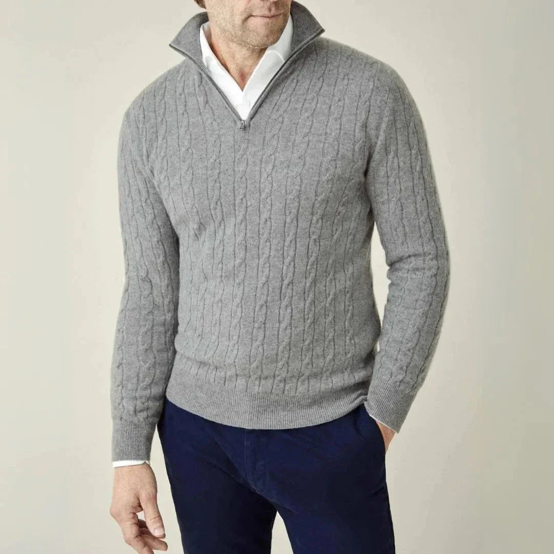 Warm Cable Knit Quarter Zip Jumper