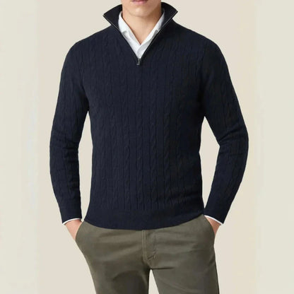 Warm Cable Knit Quarter Zip Jumper