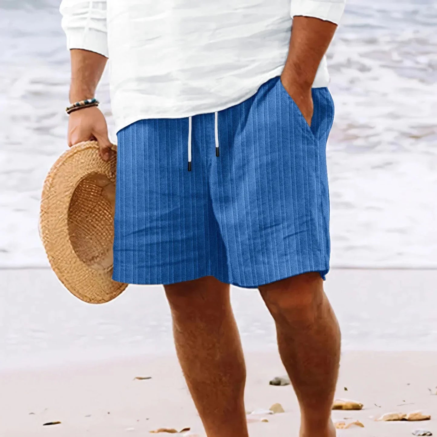 Comfortable Cotton Linen Knee Length Shorts