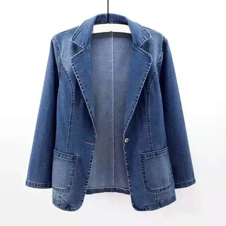 Relaxed Fit Women's Jeans Jacket - Vossary