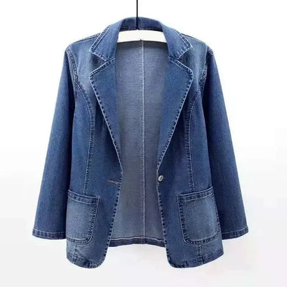 Relaxed Fit Women's Jeans Jacket - Vossary