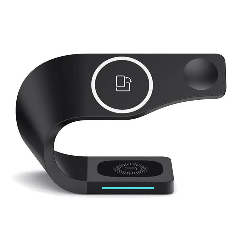 Compact 4 Port Wireless Charging Pad Black - Luxicro