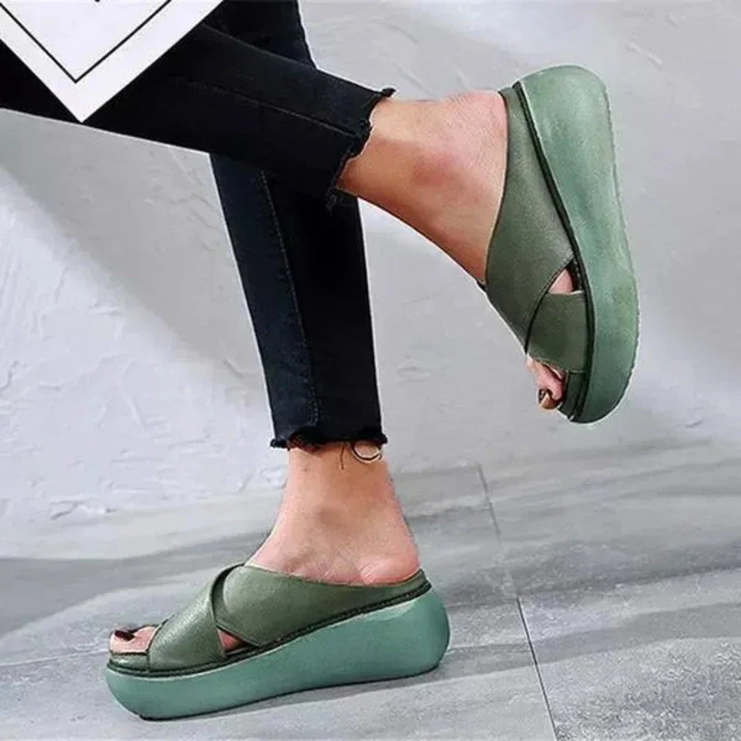 Comfortable Buckle Strap High Heel Sandals - EasyApparels